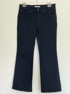 Madewell Mid-Rise Kick Out Crop Jeans Black Size 29P